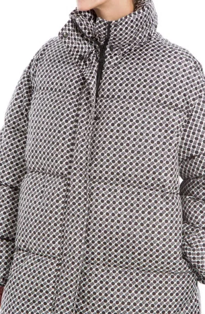 Max Studio Midi Puffer Jacket In Gray