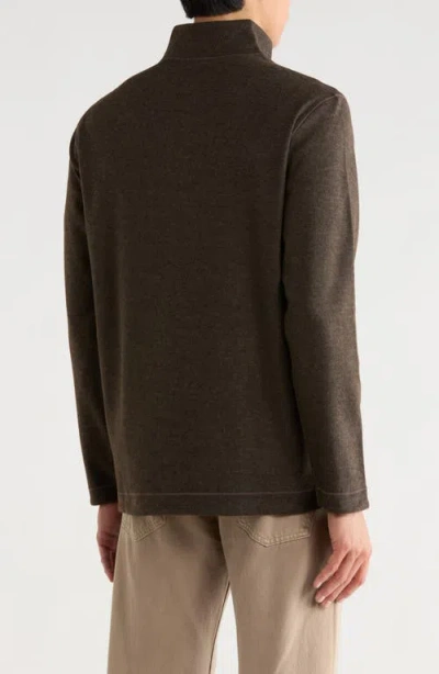 Nicoby Reversible Quarter-zip Pullover In Brown
