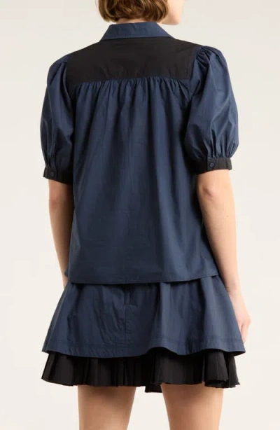 Ulla Johnson Freja Collared Top In Blue