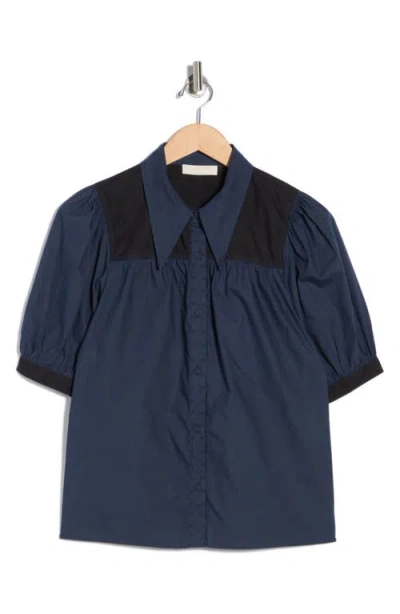 Ulla Johnson Freja Collared Top In Blue
