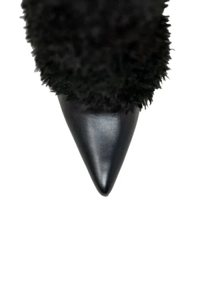 Chase & Chloe Chase And Chloe Megham Faux Fur Wedge Heel Bootie In Black