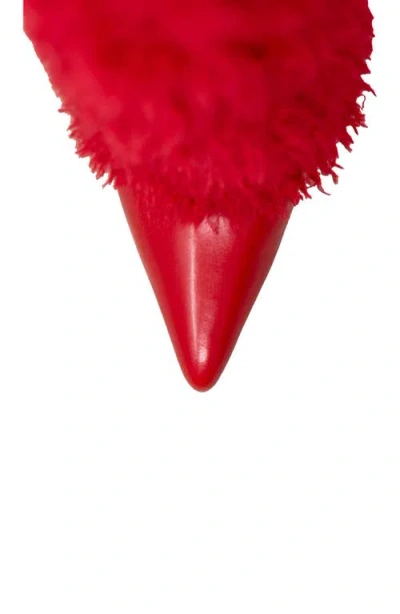 Chase & Chloe Chase And Chloe Megham Faux Fur Wedge Heel Bootie In Red