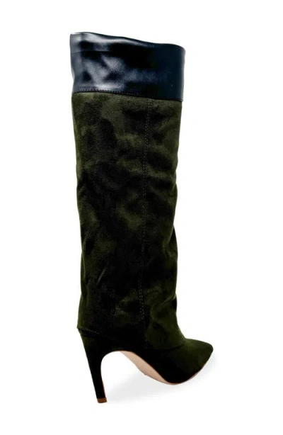 Chase & Chloe Chase And Chloe Slouch Boot In Green