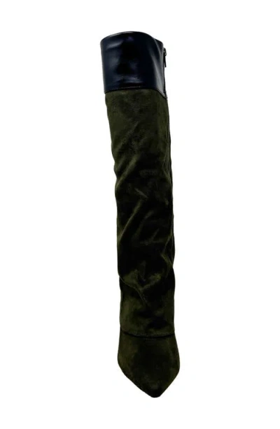 Chase & Chloe Chase And Chloe Slouch Boot In Green