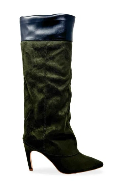 Chase & Chloe Chase And Chloe Slouch Boot In Green