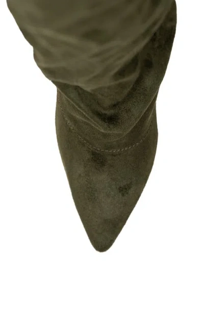 Chase & Chloe Chase And Chloe Slouch Boot In Green