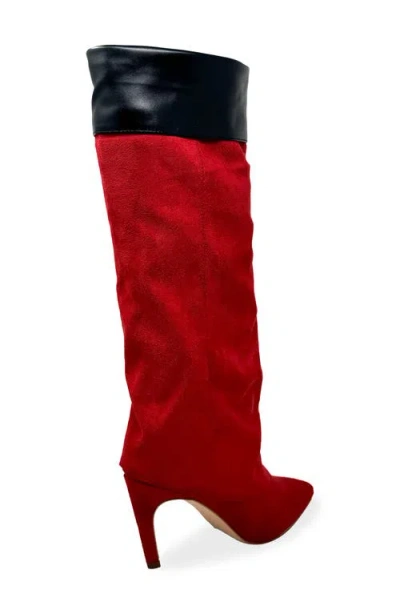 Chase & Chloe Chase And Chloe Slouch Boot In Red
