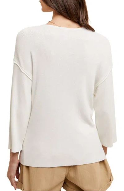 Wishlist Fine Knit Pullover Sweater In White