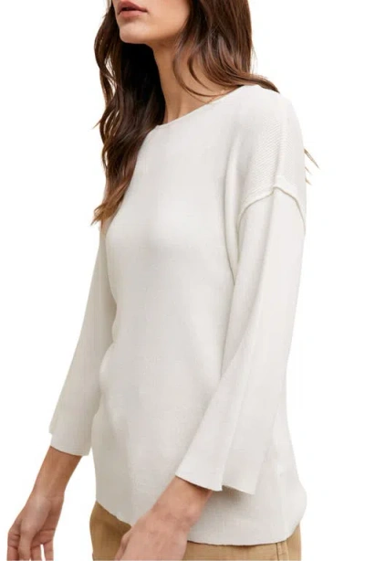 Wishlist Fine Knit Pullover Sweater In White