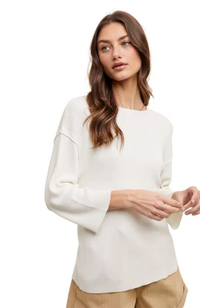 Wishlist Fine Knit Pullover Sweater In White