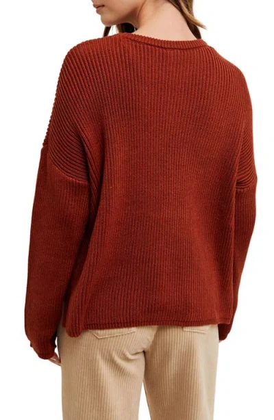 Wishlist Drop Shoulder Sweater In Brown