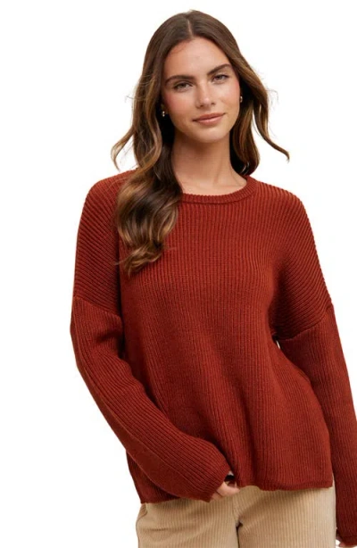 Wishlist Drop Shoulder Sweater In Brown