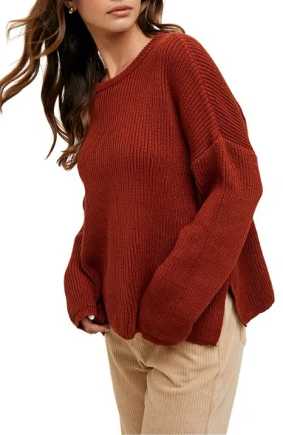 Wishlist Drop Shoulder Sweater In Brown