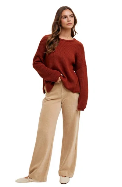Wishlist Drop Shoulder Sweater In Brown
