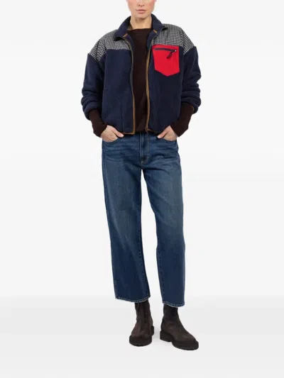 花卉图案细节胸袋夹克