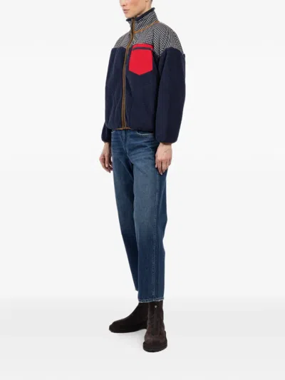 花卉图案细节胸袋夹克