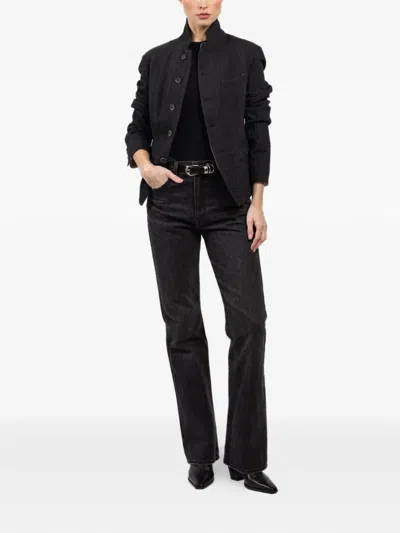 Forme D'expression Flap-pockets Buttoned Jacket In Black