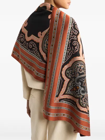 Etro Patterned Scarf In Black