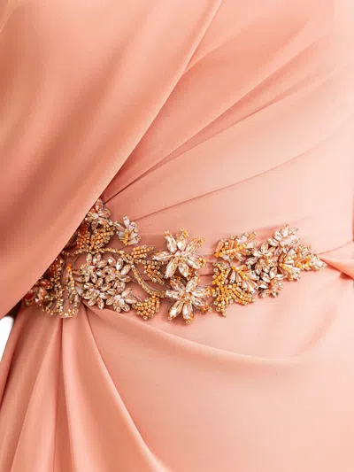 Gemy Maalouf One-shoulder Draped Maxi Dress In Orange