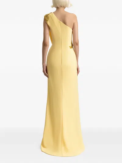 Gemy Maalouf One-shoulder Draped Maxi Dress In Neutral