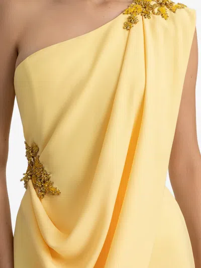 Gemy Maalouf One-shoulder Draped Maxi Dress In Neutral