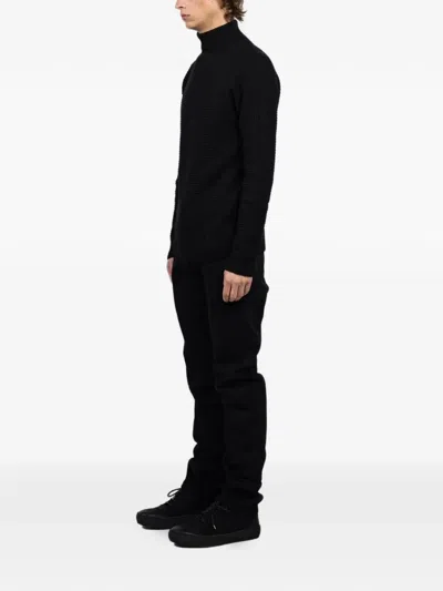 Hannes Roether Turtleneck Textured Sweater In Black