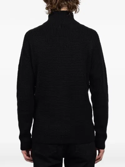 Hannes Roether Turtleneck Textured Sweater In Black