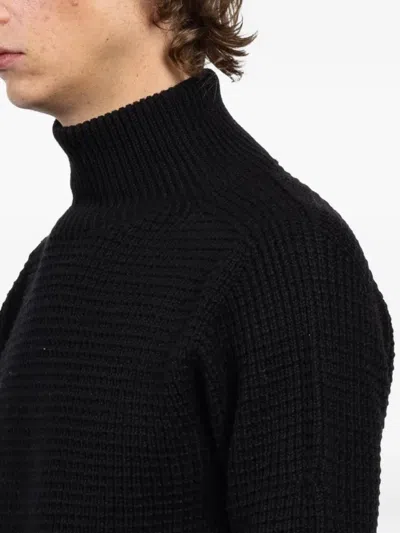 Hannes Roether Turtleneck Textured Sweater In Black