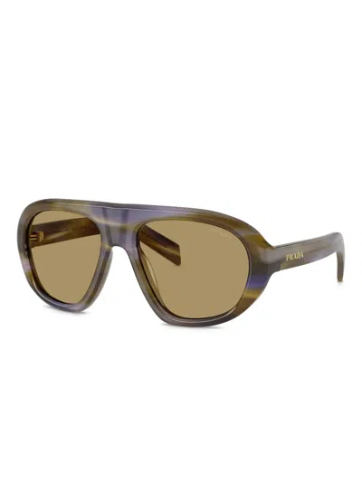 Prada Pr C05s 23g70g Laguna A Righe Glasses In Brown
