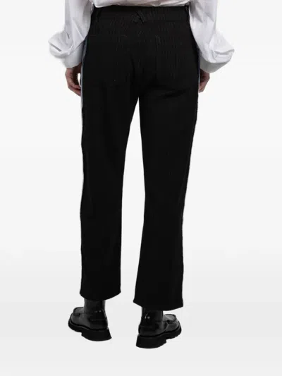 Askk Ny Tomboy Pinstripe Panel Trousers In Black
