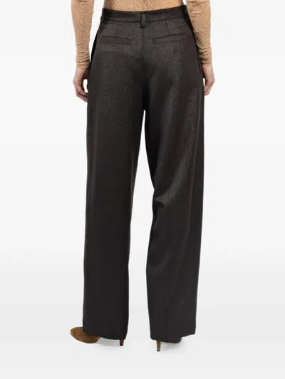 Darkpark Danielle Pleated Trousers In Brown