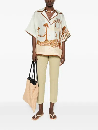 Etro Patterned Trousers In Neutral