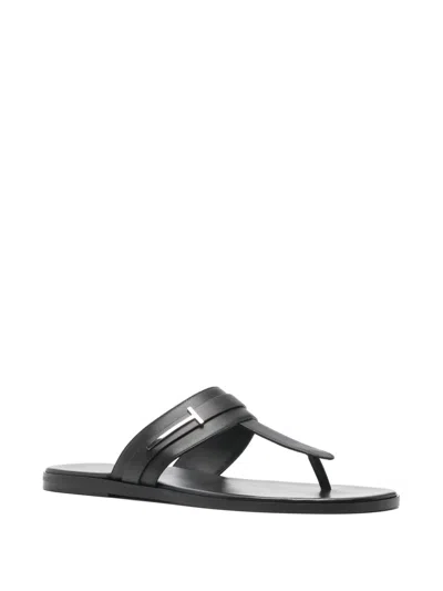 Tom Ford Flat Sandals Open Toe Single Strap In Black