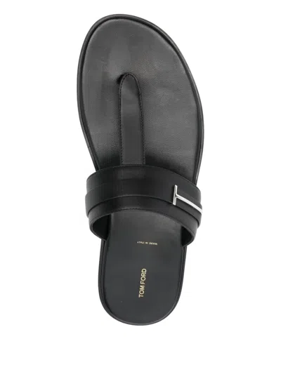 Tom Ford Flat Sandals Open Toe Single Strap In Black