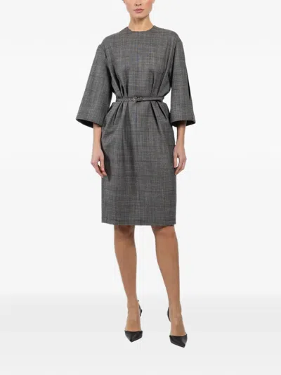 DIANA 束腰格纹迷你连衣裙