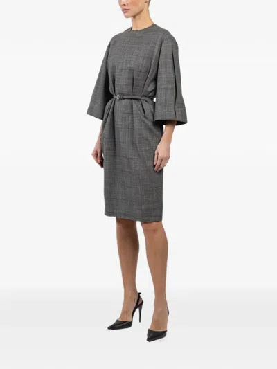 DIANA 束腰格纹迷你连衣裙