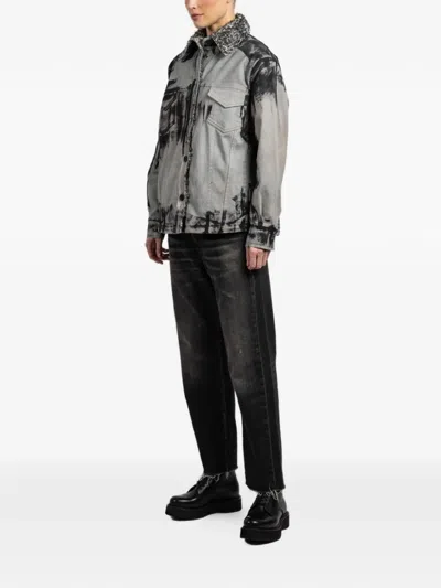 抽象图案翻领夹克