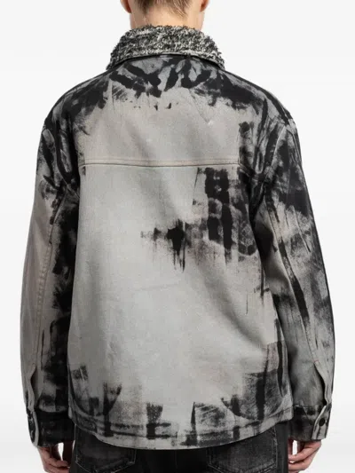 抽象图案翻领夹克