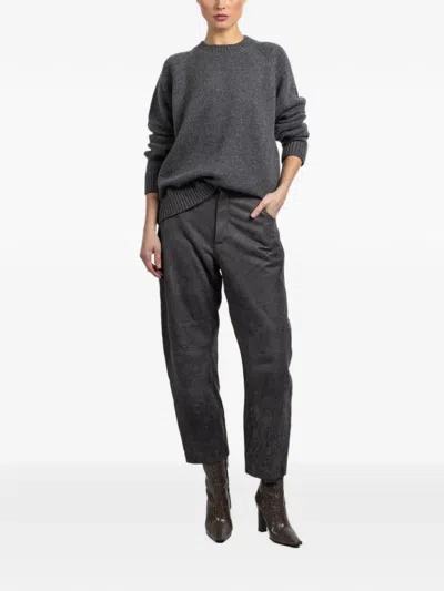 Lisa Yang Anine Ribbed Grey Sweater In Gray