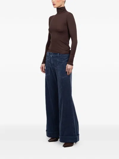 Hannes Roether Patch-pocket Cuffed Trousers In Blue