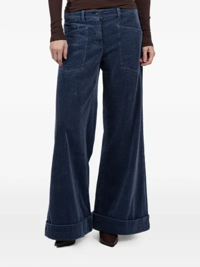 Hannes Roether Patch-pocket Cuffed Trousers In Blue