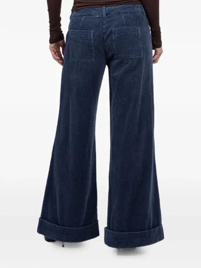 Hannes Roether Patch-pocket Cuffed Trousers In Blue