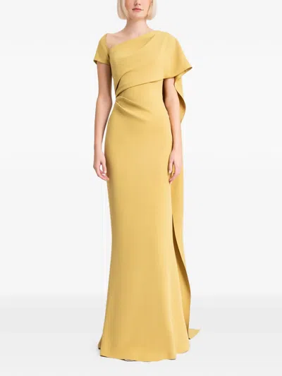 Gemy Maalouf Asymmetrical-neck Gown In Gold