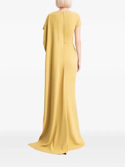 Gemy Maalouf Asymmetrical-neck Gown In Gold