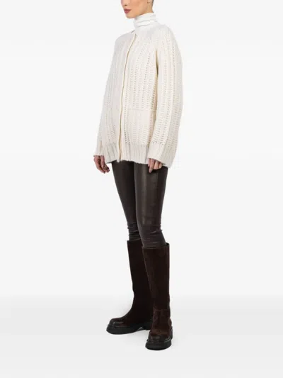 Iris Von Arnim Delphina Buttoned Pocket Cardigan In Neutral