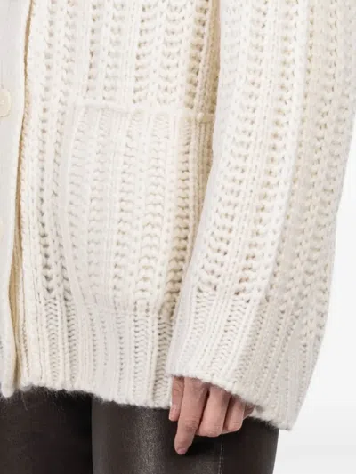 Iris Von Arnim Delphina Buttoned Pocket Cardigan In Neutral