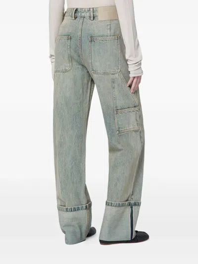 Entire Studios Wide-leg Jeans With Washed Effect In Blue