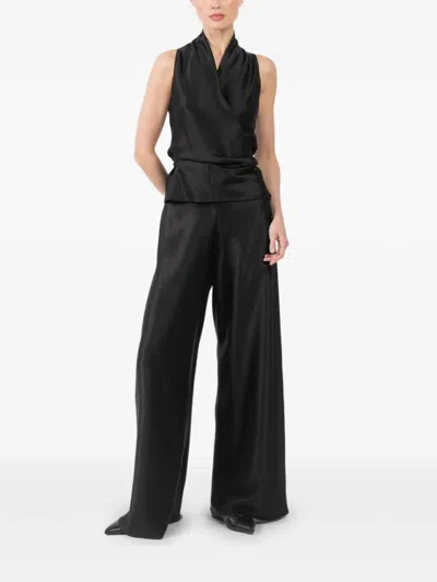 Peter Cohen Wrap-design Blouse In Black