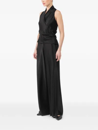 Peter Cohen Wrap-design Blouse In Black