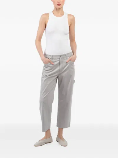 Tibi Belt-loops Cropped Jeans In Gray